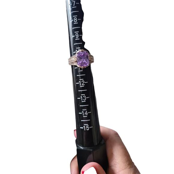 Vanna K For Bella Luce 18k Rose Gold Over S/S 10.76ctw Lavendar/ White Diam Sim - Picture 7 of 9